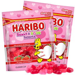 Needzo Valentine gummy hearts in festive bag, ideal for gifting and sharing