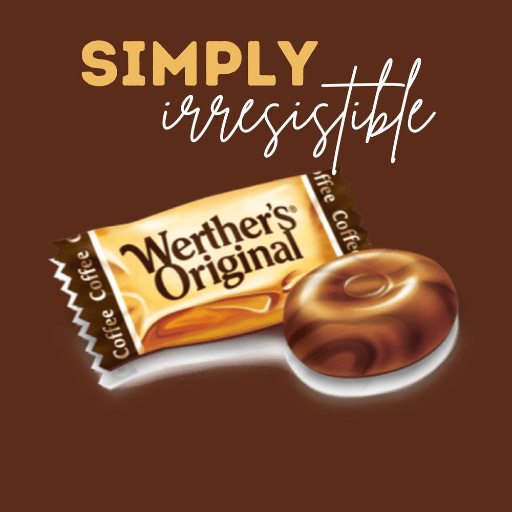 Needzo Werther's Original caramel coffee candies unwrapped, showing creamy texture