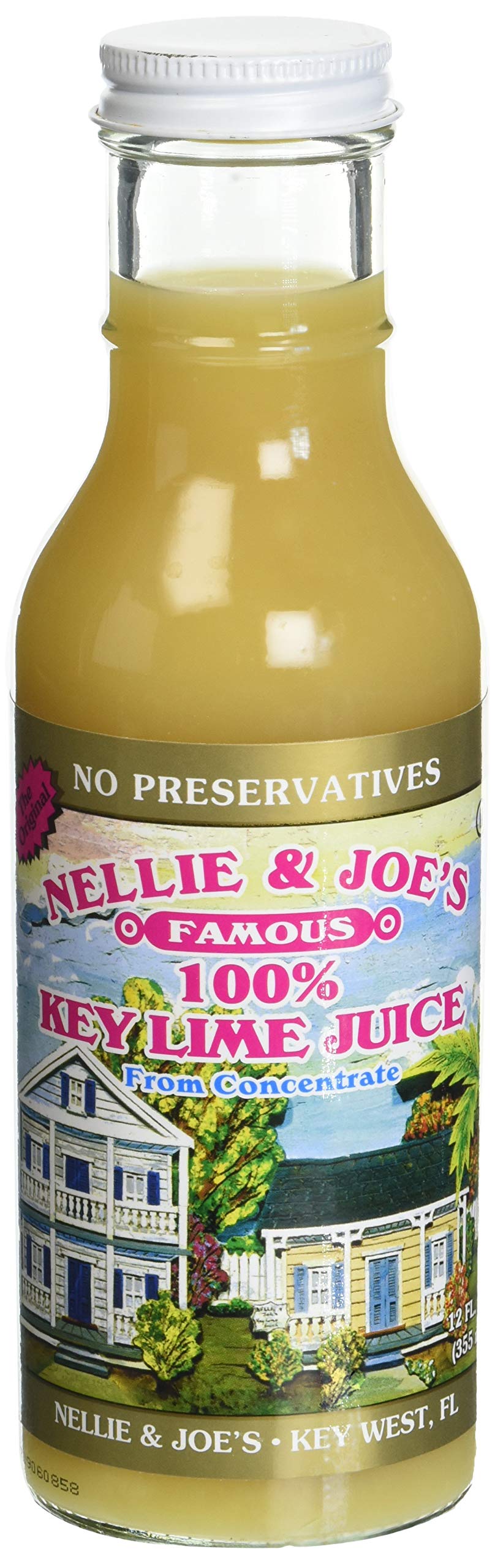 Nellie & Joe's key lime juice in a glass bottle, ideal for cocktails.