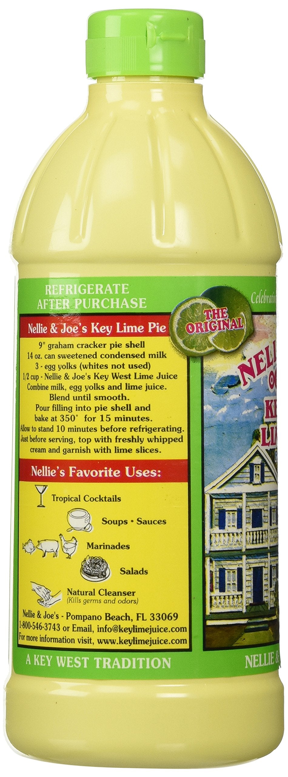 Nellie & Joe's Key West Lime juice pack, two 16-ounce bottles, perfect for pies and cocktails.