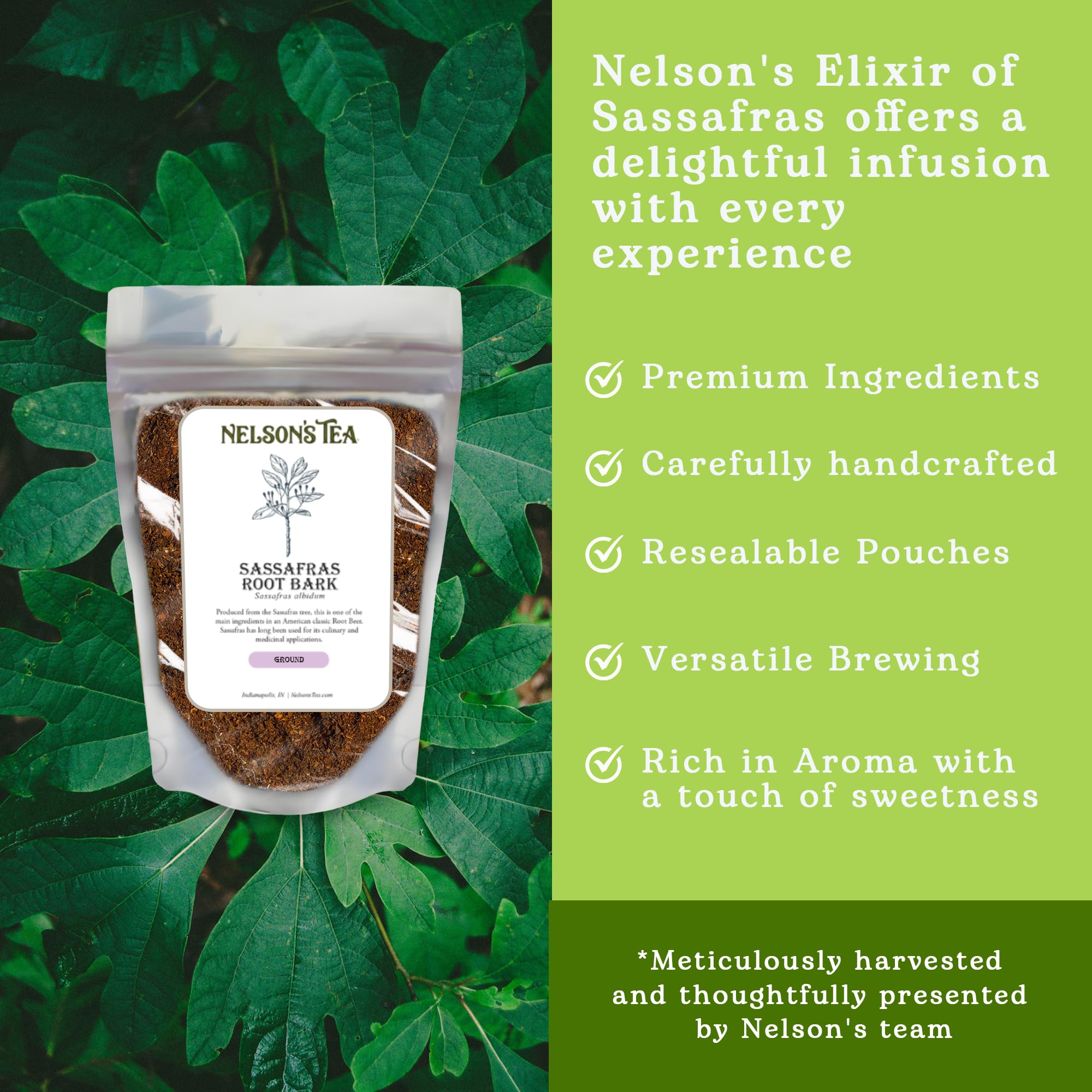 Nelson's Tea brew scene showing warm aroma in a cup