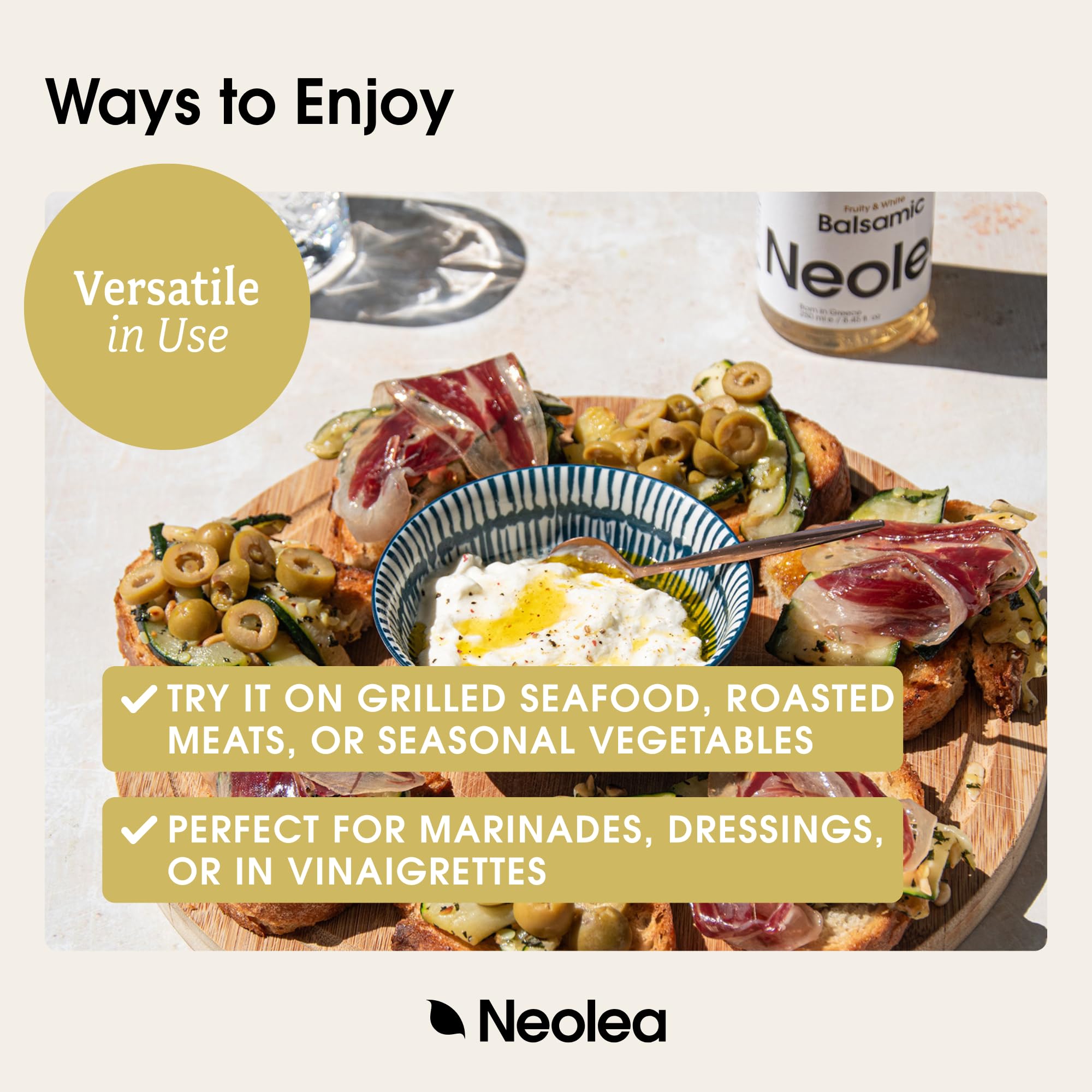 Neolea dressing-pouring-glass demonstrates versatile use in salads.