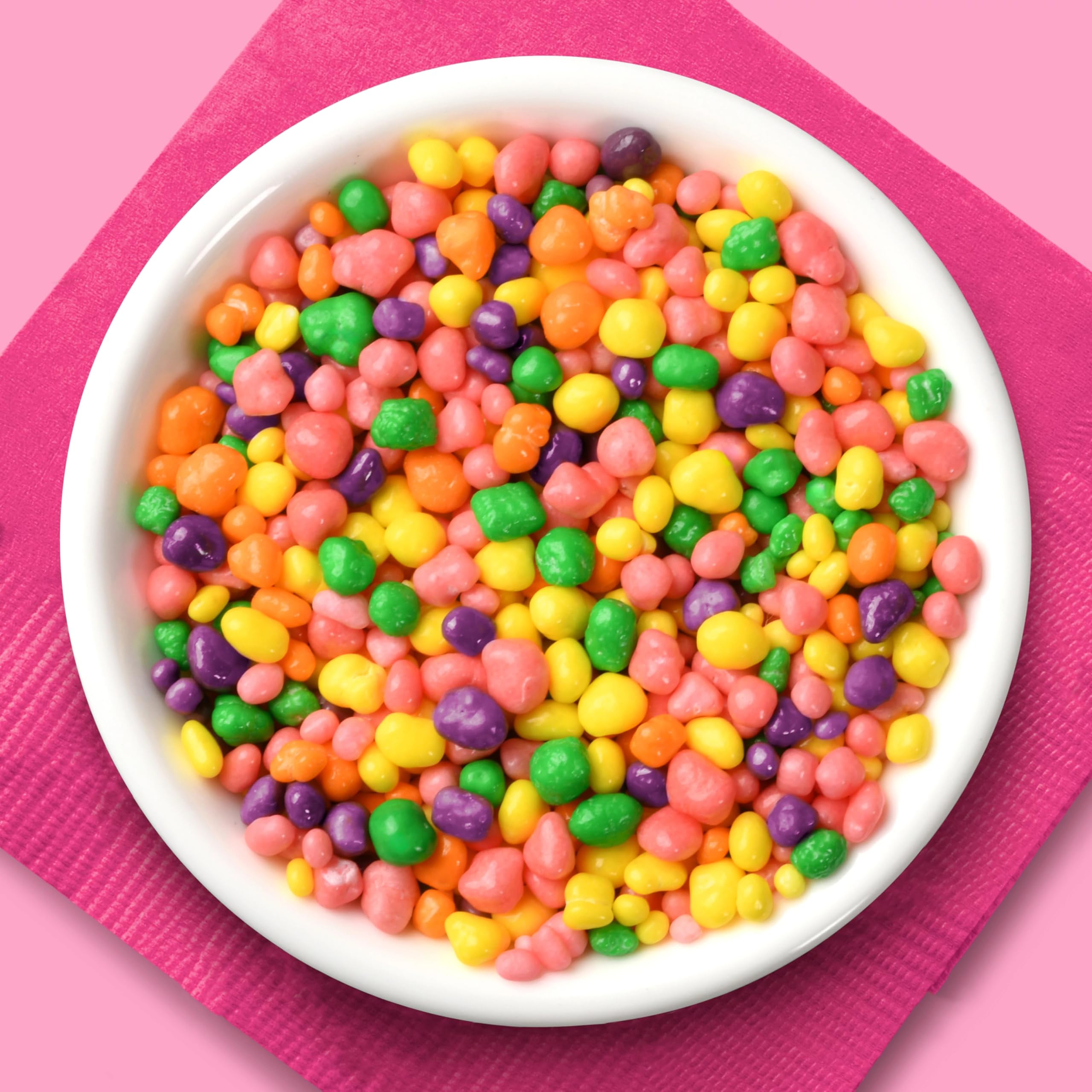 Nerds macro texture shot showing crisp outer shell for satisfying crunch