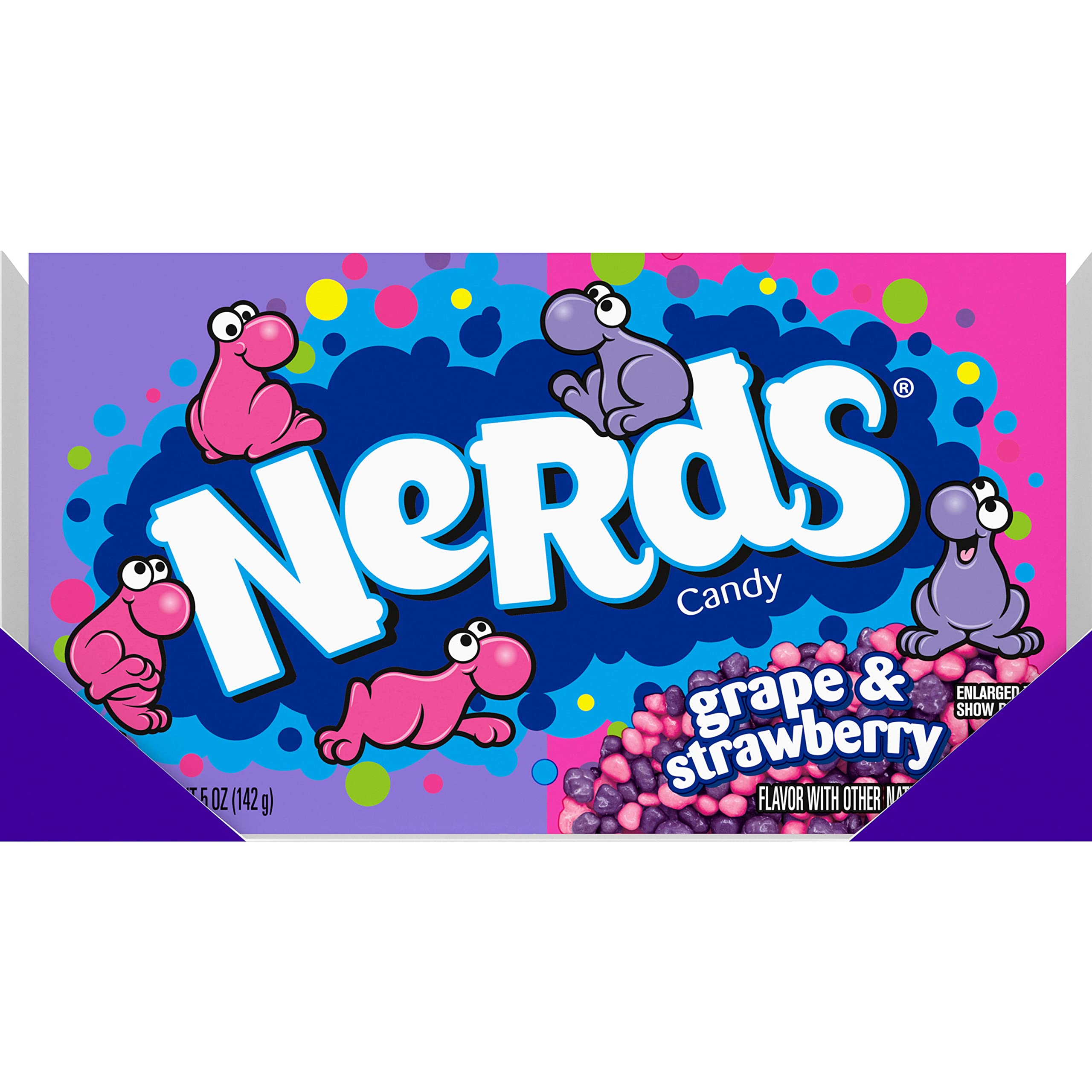 Nerds Grape & Strawberry box packaging seen from the side for portable sharing