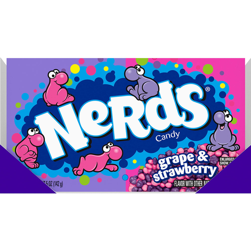 Nerds Grape & Strawberry box packaging seen from the side for portable sharing