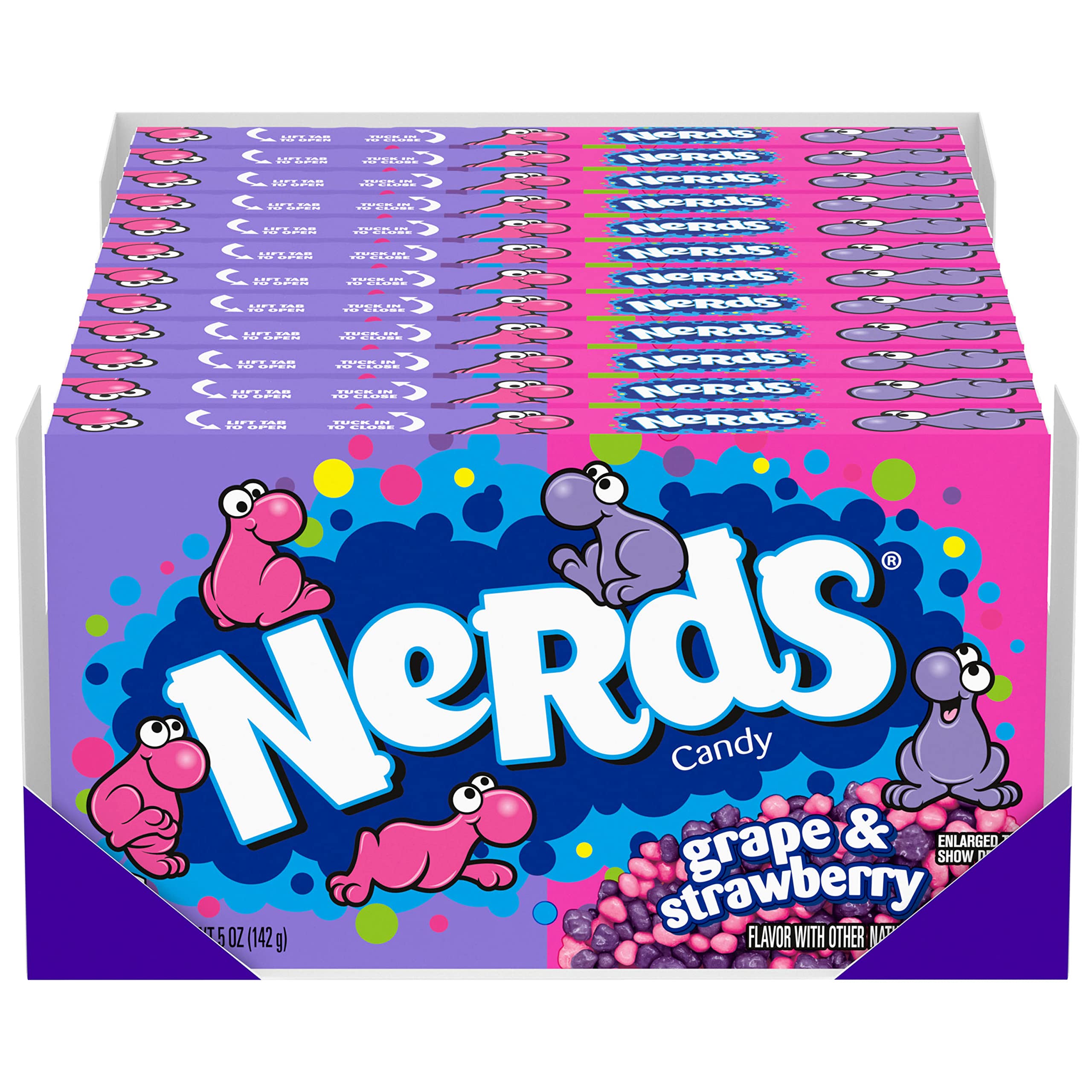 Nerds Grape & Strawberry theater box close-up for movie night snacking