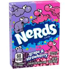 Nerds dual-chamber open box revealing separate grape and strawberry sections for control