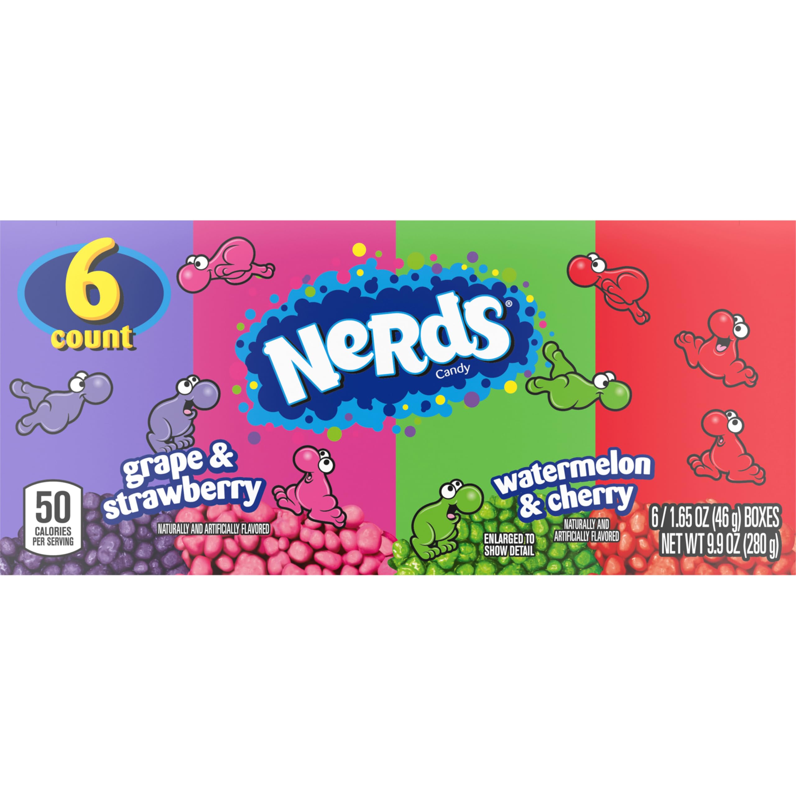 NERDS dual variety pack grape-strawberry interior view, dual flavors ready