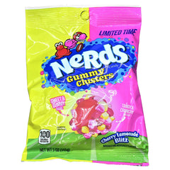 Nerds Gummy Clusters Cherry Lemonade 5oz bag with chewy center and crunchy Nerds crunch for snacking