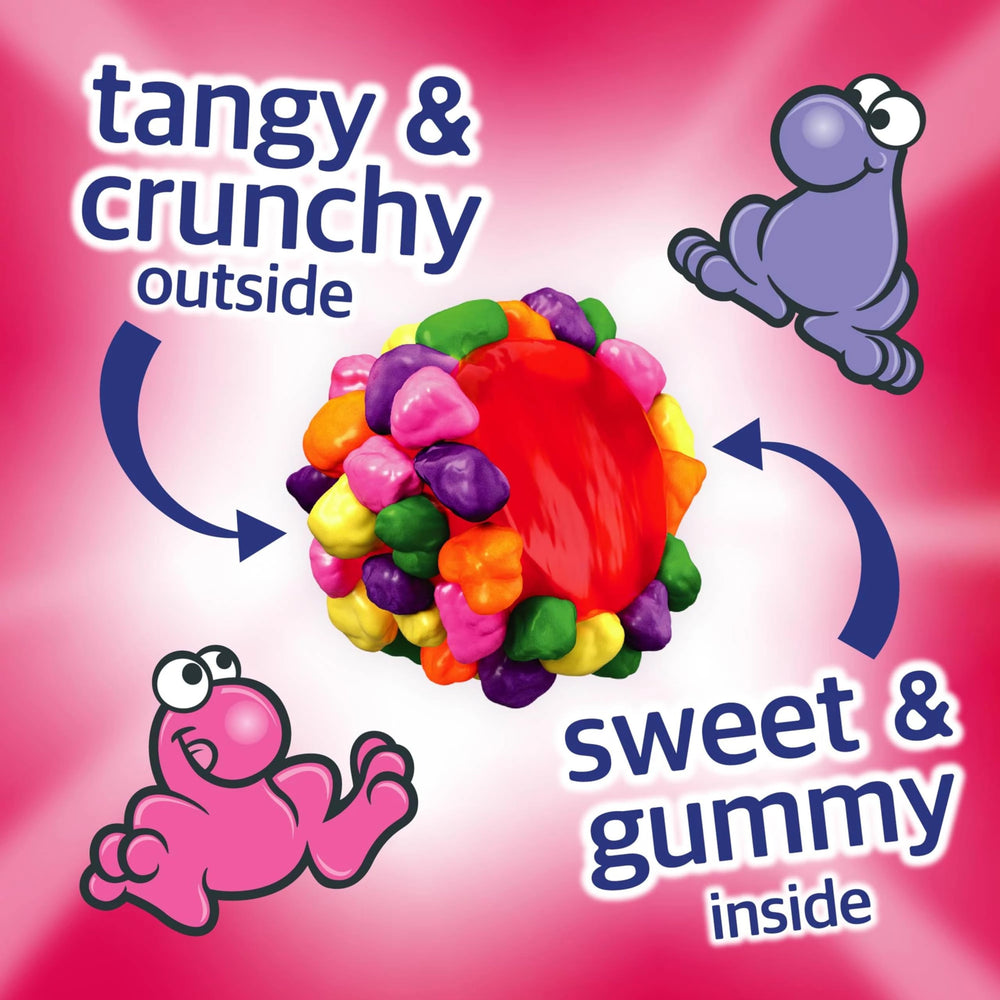 NERDS Gummy Clusters fruity gummy center adds chewy contrast to the crisp candy shell.