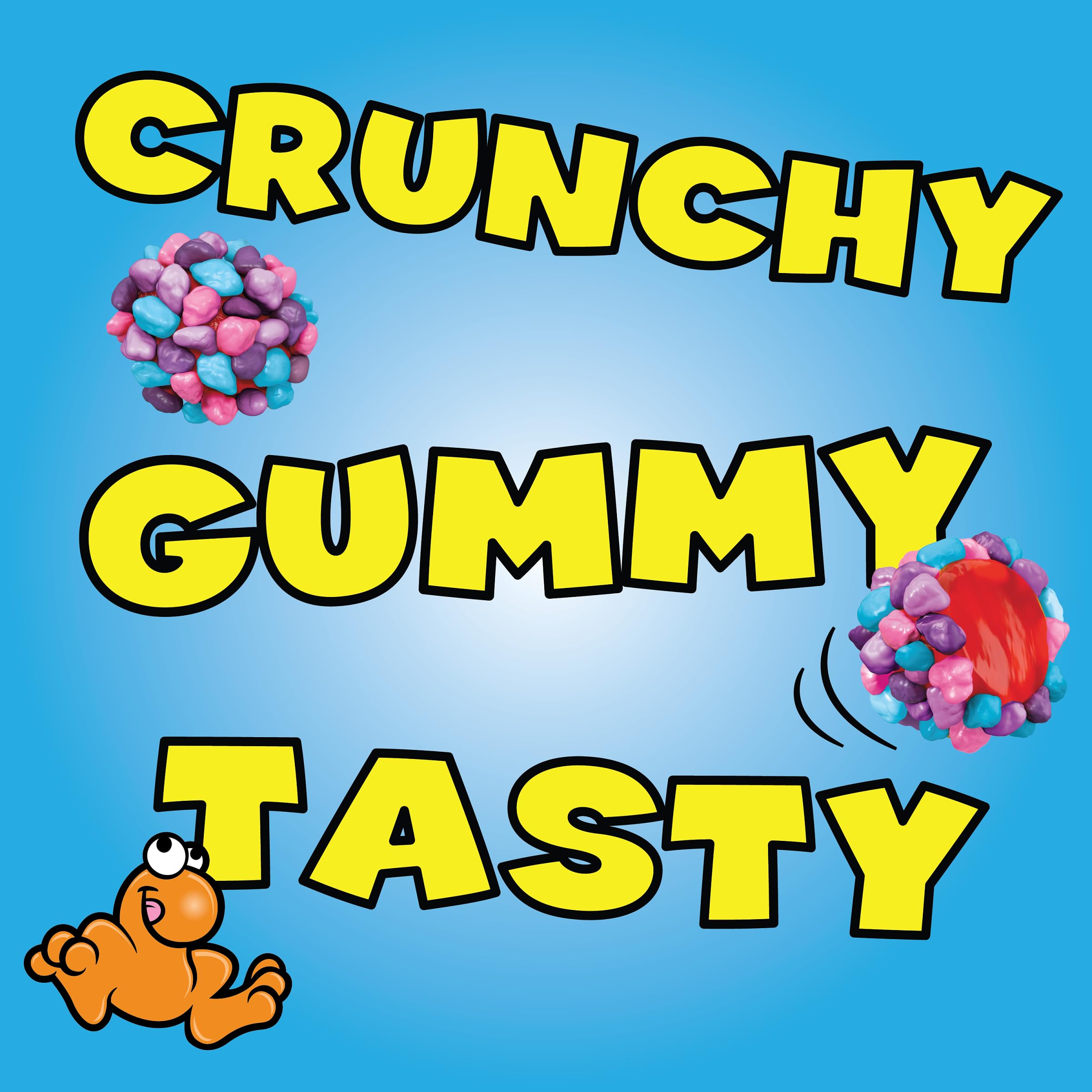 NERDS Gummy Clusters Very Berry texture shown, a mix of chewy center and crunchy coating.