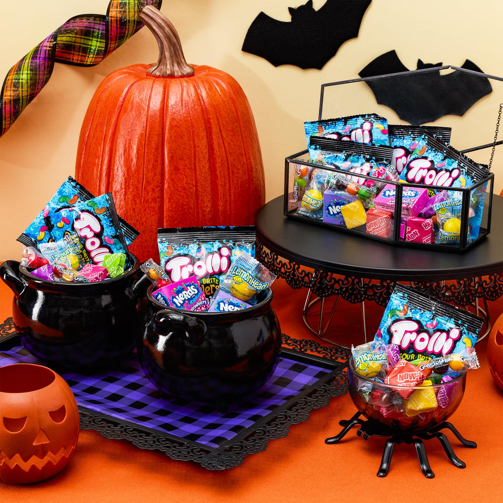 Nerds assortment in a bowl during trick-or-treat offering easy handing out
