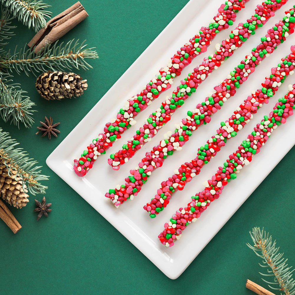 Nerds ropes placed in a Christmas stocking for quick stuffing