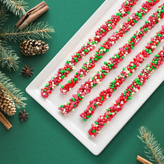 Nerds ropes placed in a Christmas stocking for quick stuffing