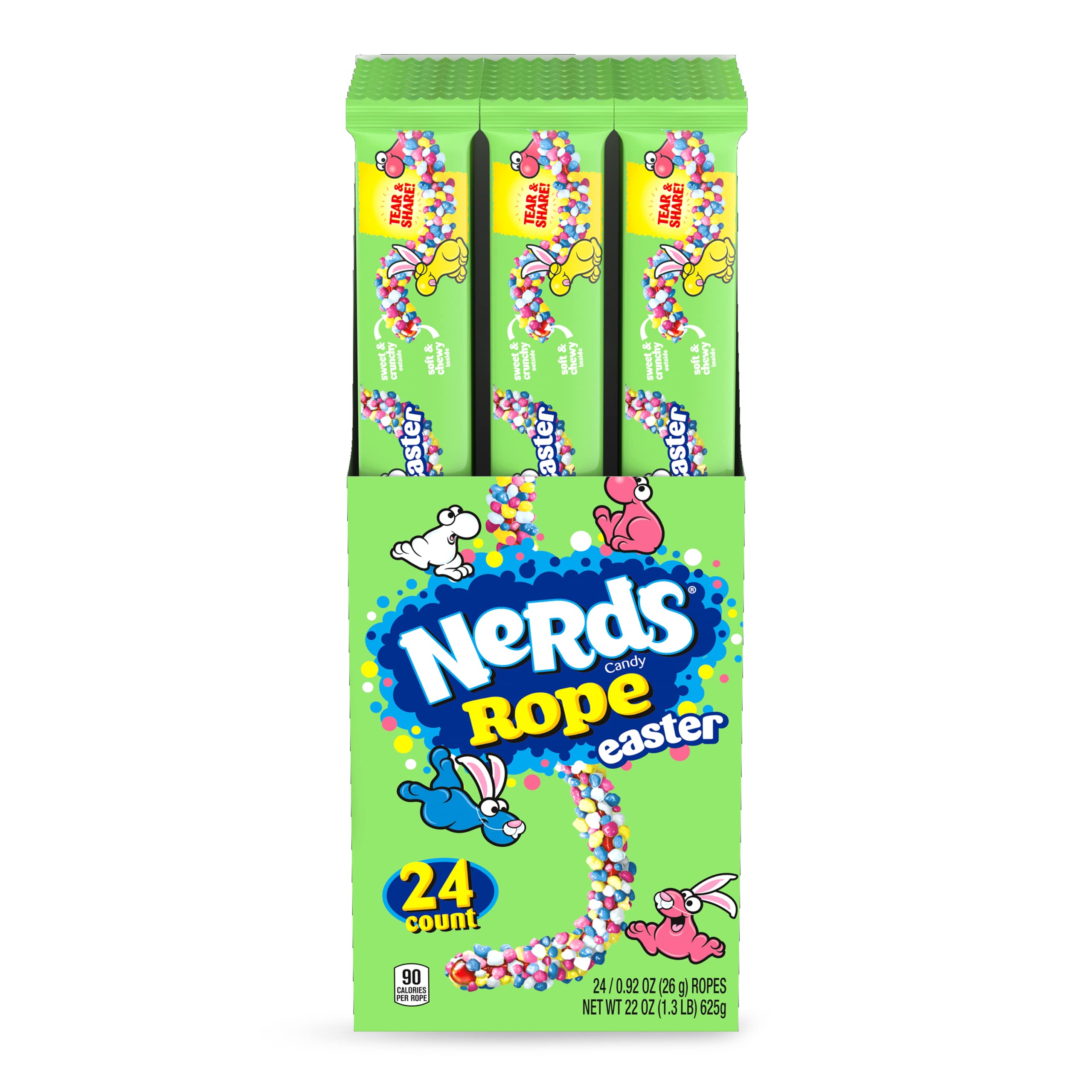 NERDS Hoppin' Rope Easter basket shot shows vibrant colors and ready-to-share fun.