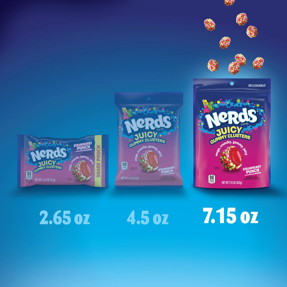 Friends sharing NERDS Juicy Gummy Clusters at a casual gathering