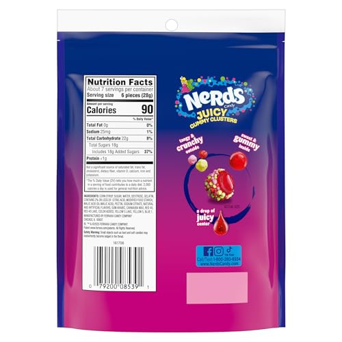 Close-up of crunchy outside and chewy inside of NERDS Juicy Gummy Clusters