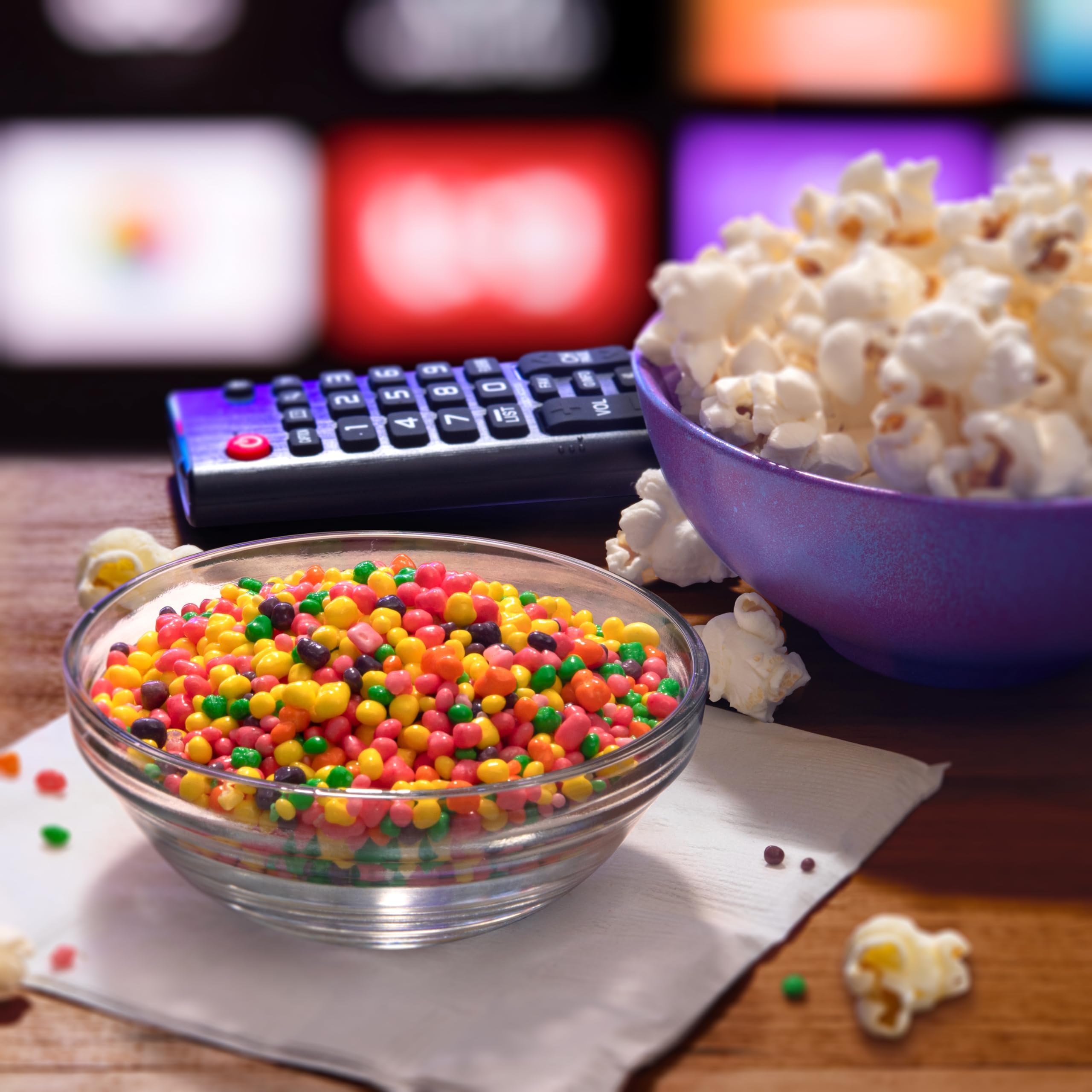 Nerds Rainbow Candy box logo display reinforces brand appeal.