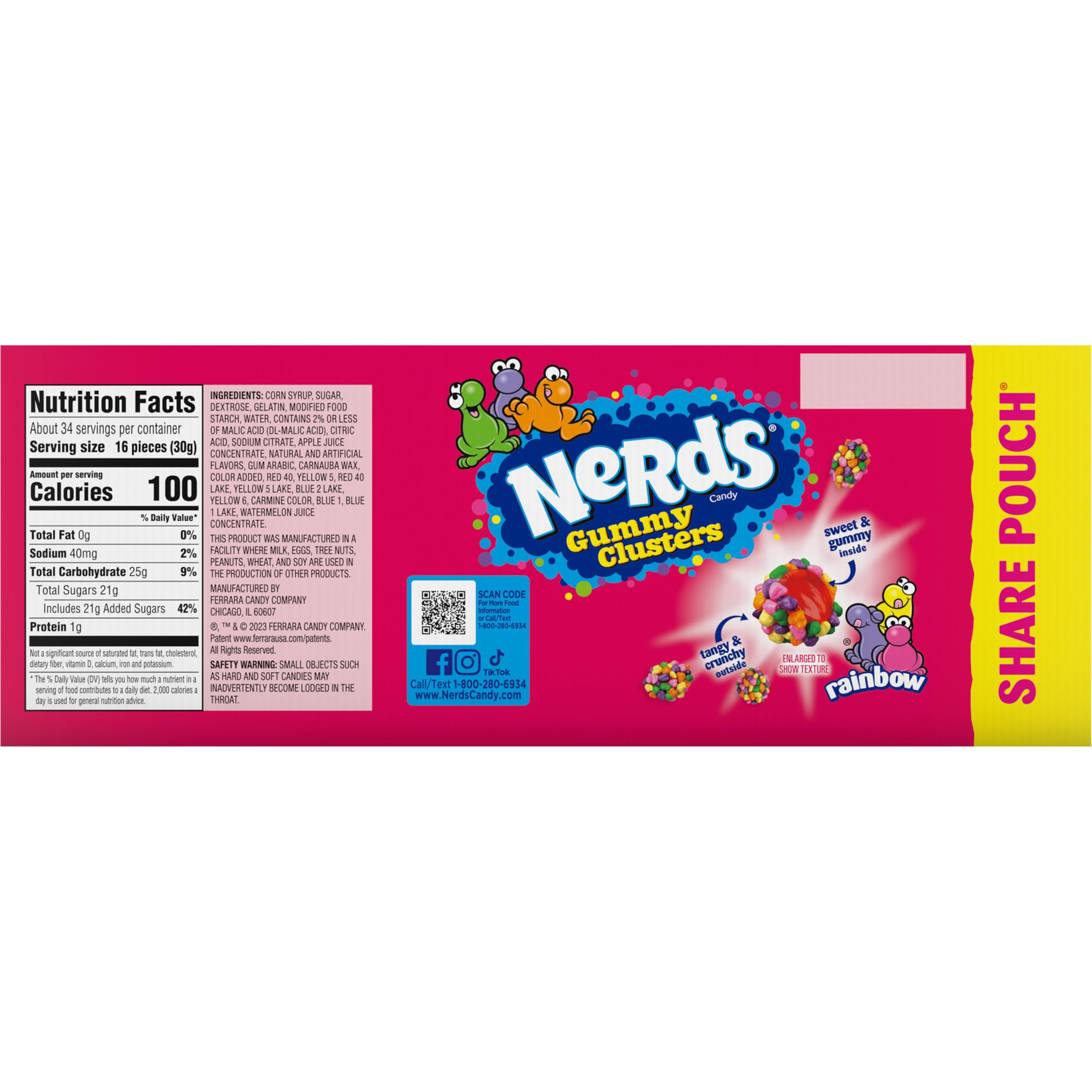 NERDS Rainbow Gummy Clusters nostalgia-friendly image recalls classic candy moments.