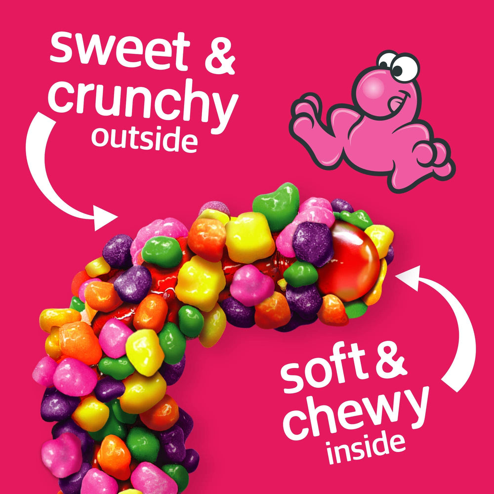 Nerds Rope Rainbow candy surface shows crunchy sugar coating for tangy bite.