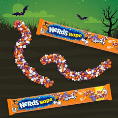 Nerds unwrapped rope closeup showing chewy center and crunchy coating benefit