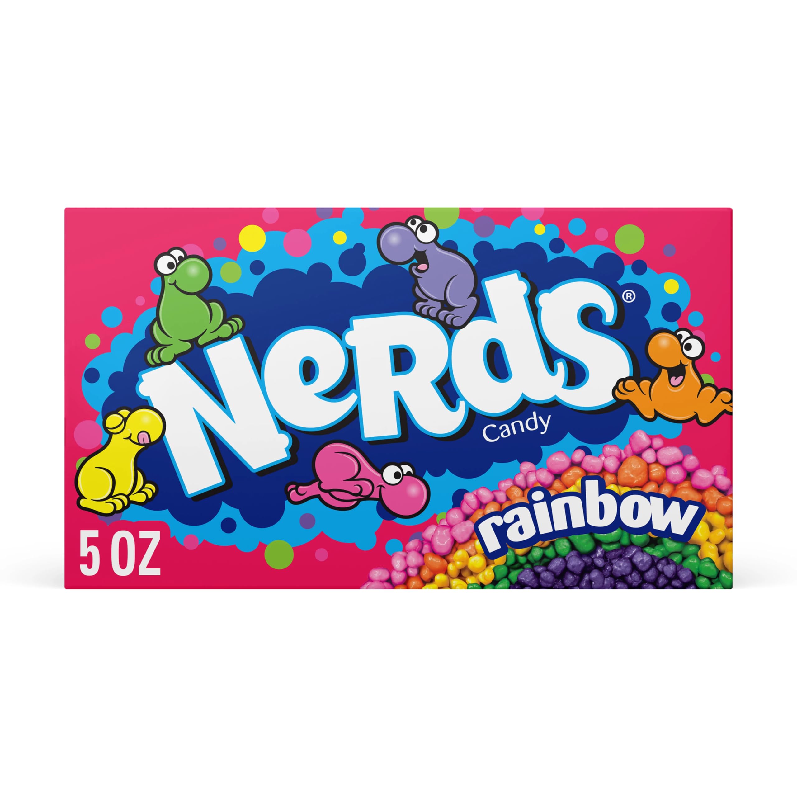 Nerds front packaging showing colorful theater box and convenient size