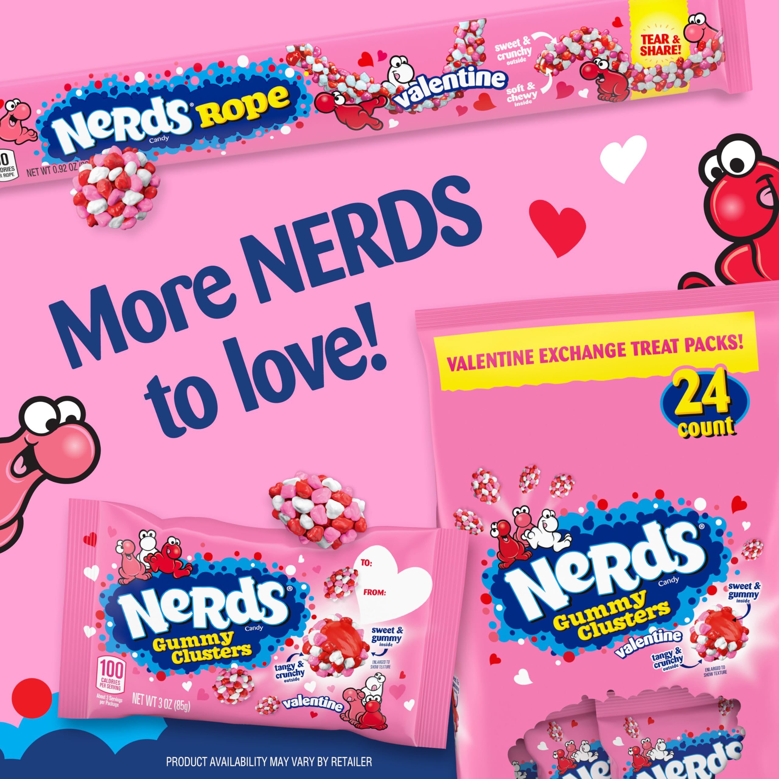 Gift-ready NERDS Valentine Ropes for celebrations