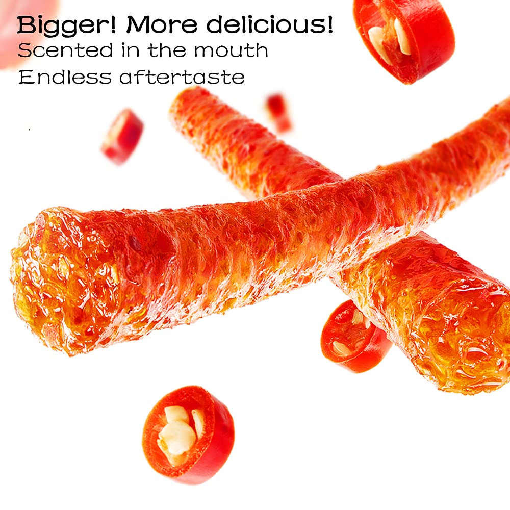 NERSQELX Spicy Strips chili glaze close-up with vibrant color.