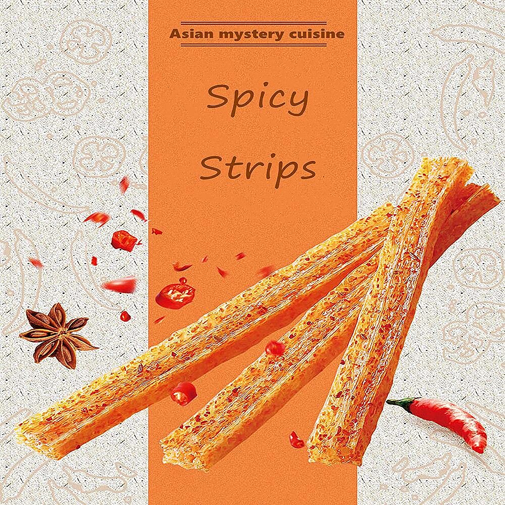 NERSQELX Spicy Strips closeup texture highlights chewy bite and spicy-sweet balance.