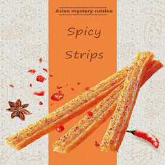 NERSQELX Spicy Strips closeup texture highlights chewy bite and spicy-sweet balance.