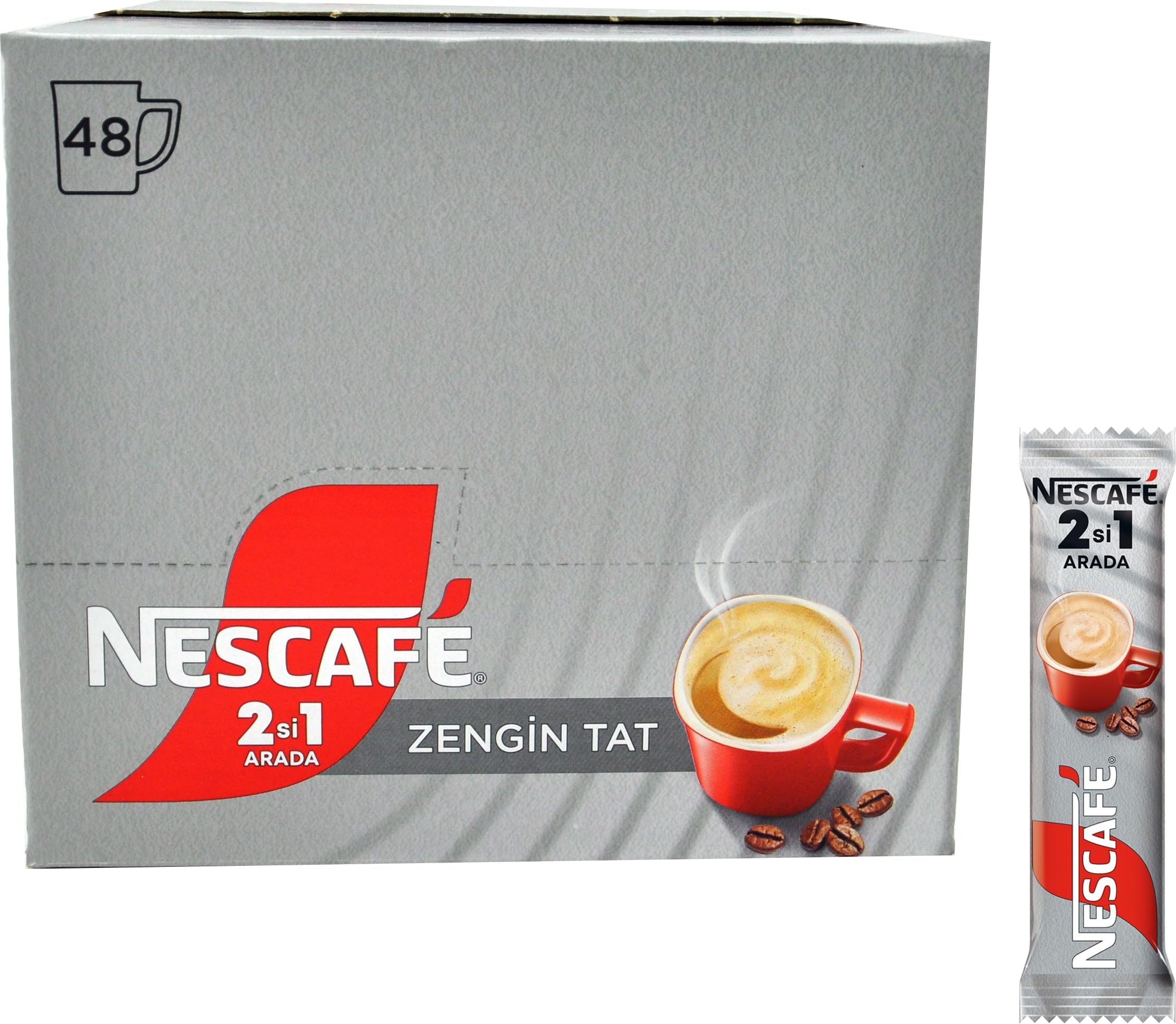 Nescafe 2in1 unsweetened serving cup highlights convenient single-serve portions.