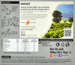 Nescafe 2in1 unsweetened stick pack close-up for fast sugarless coffee on the go.