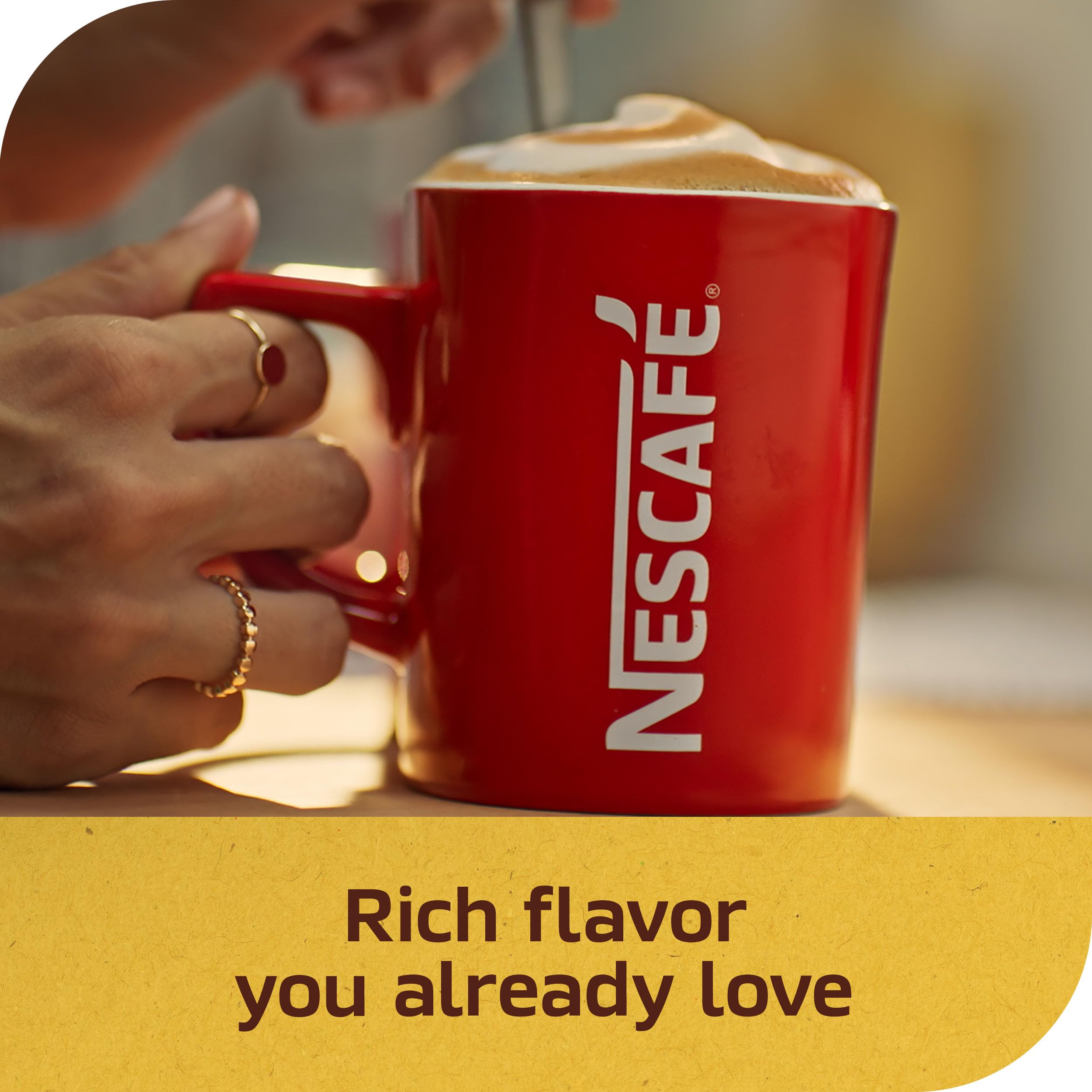 NESCAFÉ Café de Olla brew in mug suggests ready-to-enjoy flavor