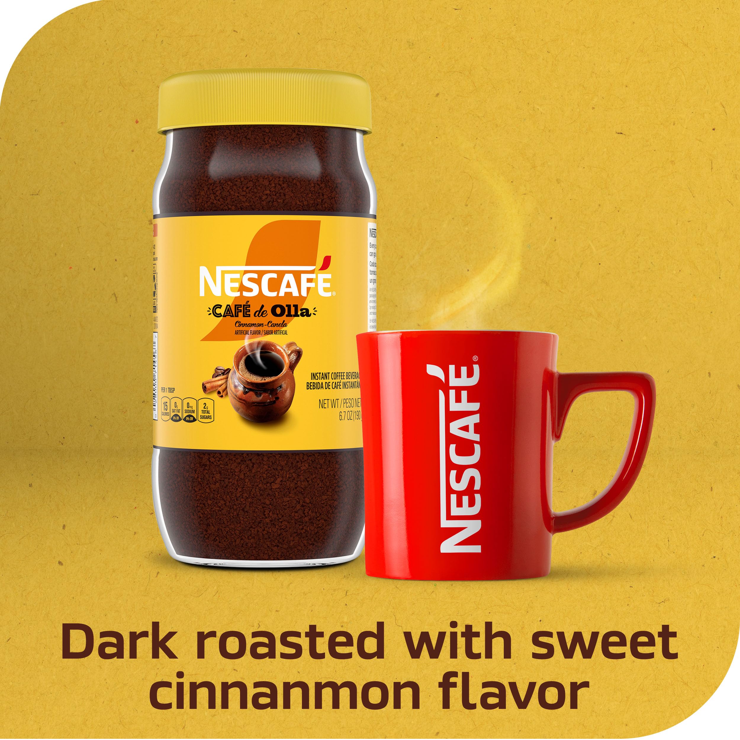 NESCAFÉ Café de Olla instant powder pouring shows quick, easy prep
