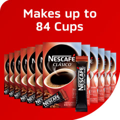 NESCAFÉ CLÁSICO Dark Roast packet dispense with rich aroma