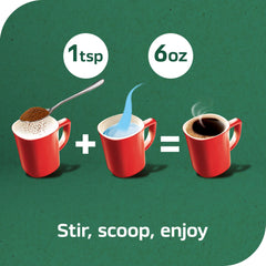 Pouring NESCAFÉ CLÁSICO Decaf into a cup for instant aroma.