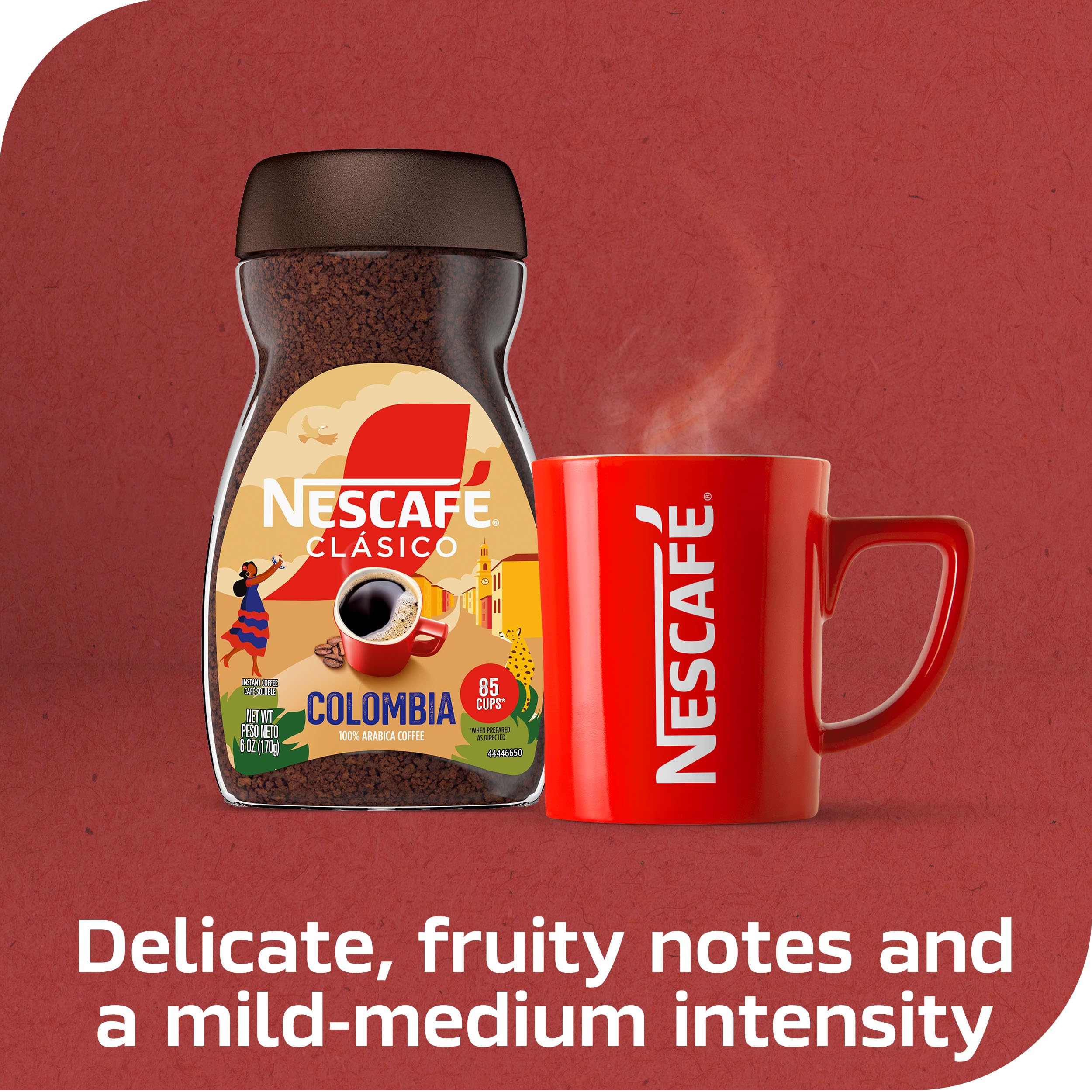 NESCAFÉ CLÁSICO Origin Colombia back panel communicates sustainable sourcing