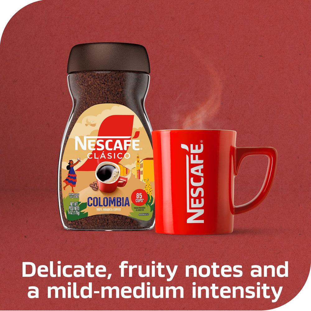 NESCAFÉ CLÁSICO Origin Colombia back panel communicates sustainable sourcing