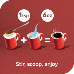 NESCAFÉ CLÁSICO instant coffee dissolving in hot water for easy prep.