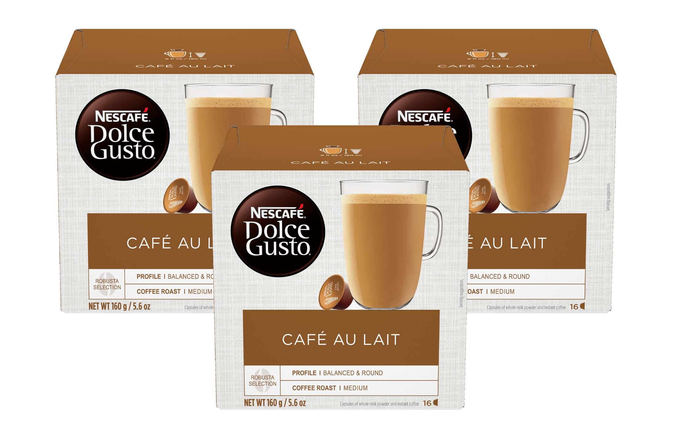 Nescafé Dolce Gusto Café Au Lait capsule ready for quick espresso.