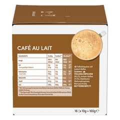 Nescafé Dolce Gusto Café au Lait capsules close-up showing creamy texture.