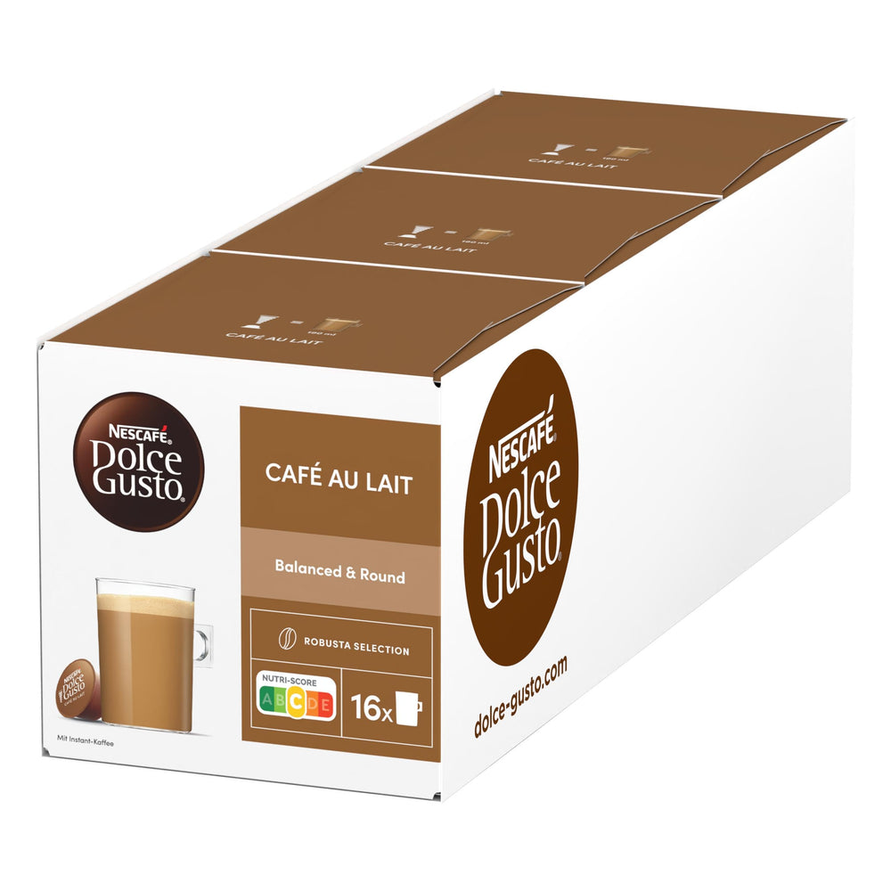 Nescafé Dolce Gusto Café au Lait cup setup ready for a quick latte.