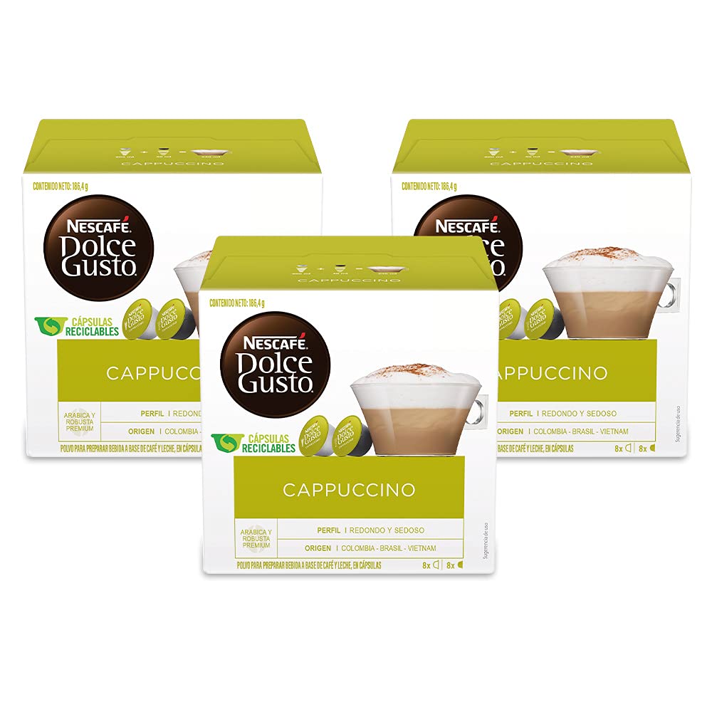 Nescafé Dolce Gusto Cappuccino espresso capsule delivers bold coffee aroma