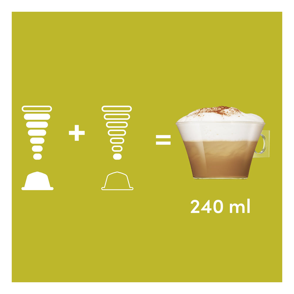 Nescafe Dolce Gusto Cappuccino foamy milk top ready for sipping