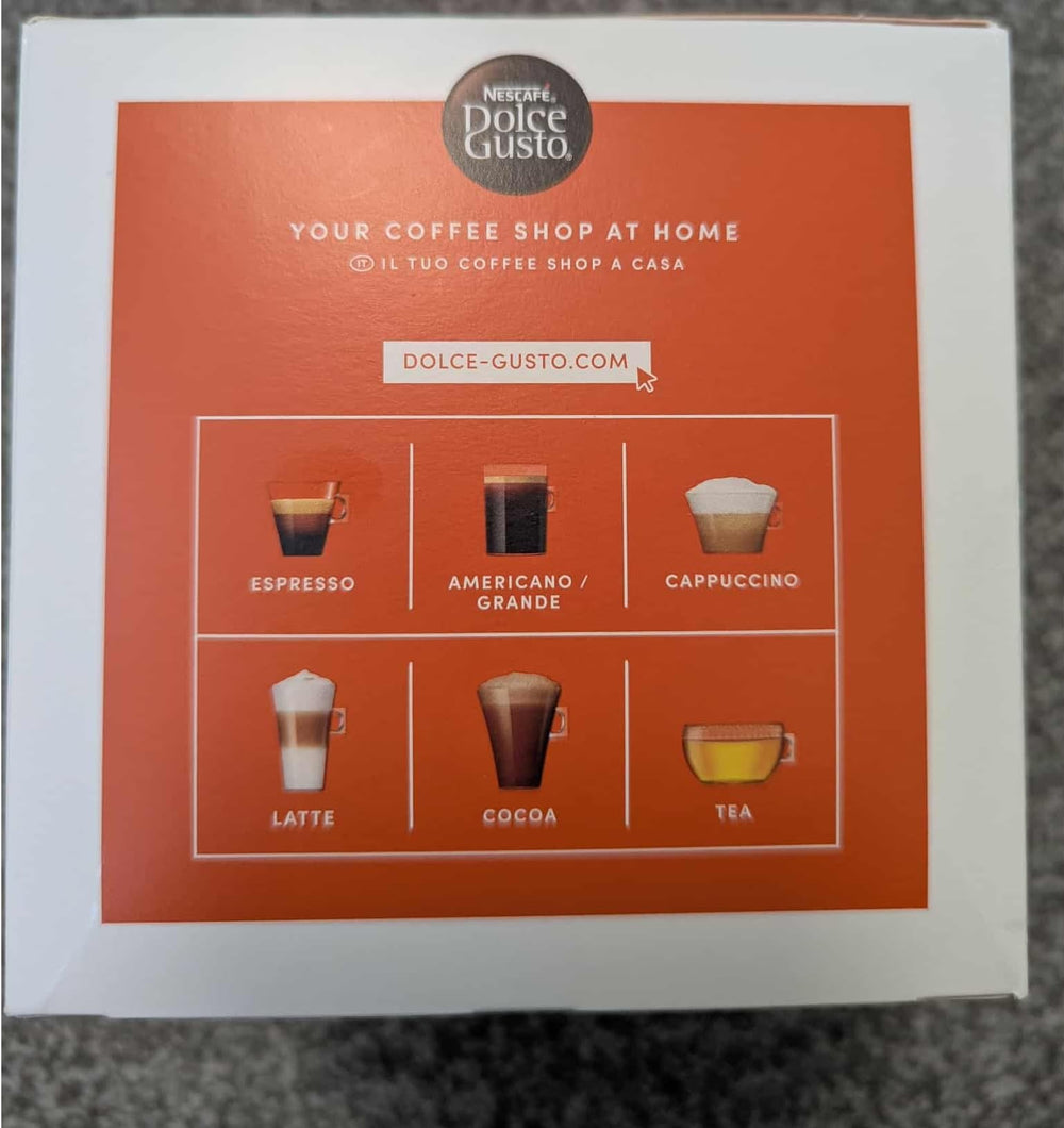 Nescafé Dolce Gusto pack of Caramel Latte Macchiato capsules for office or home.