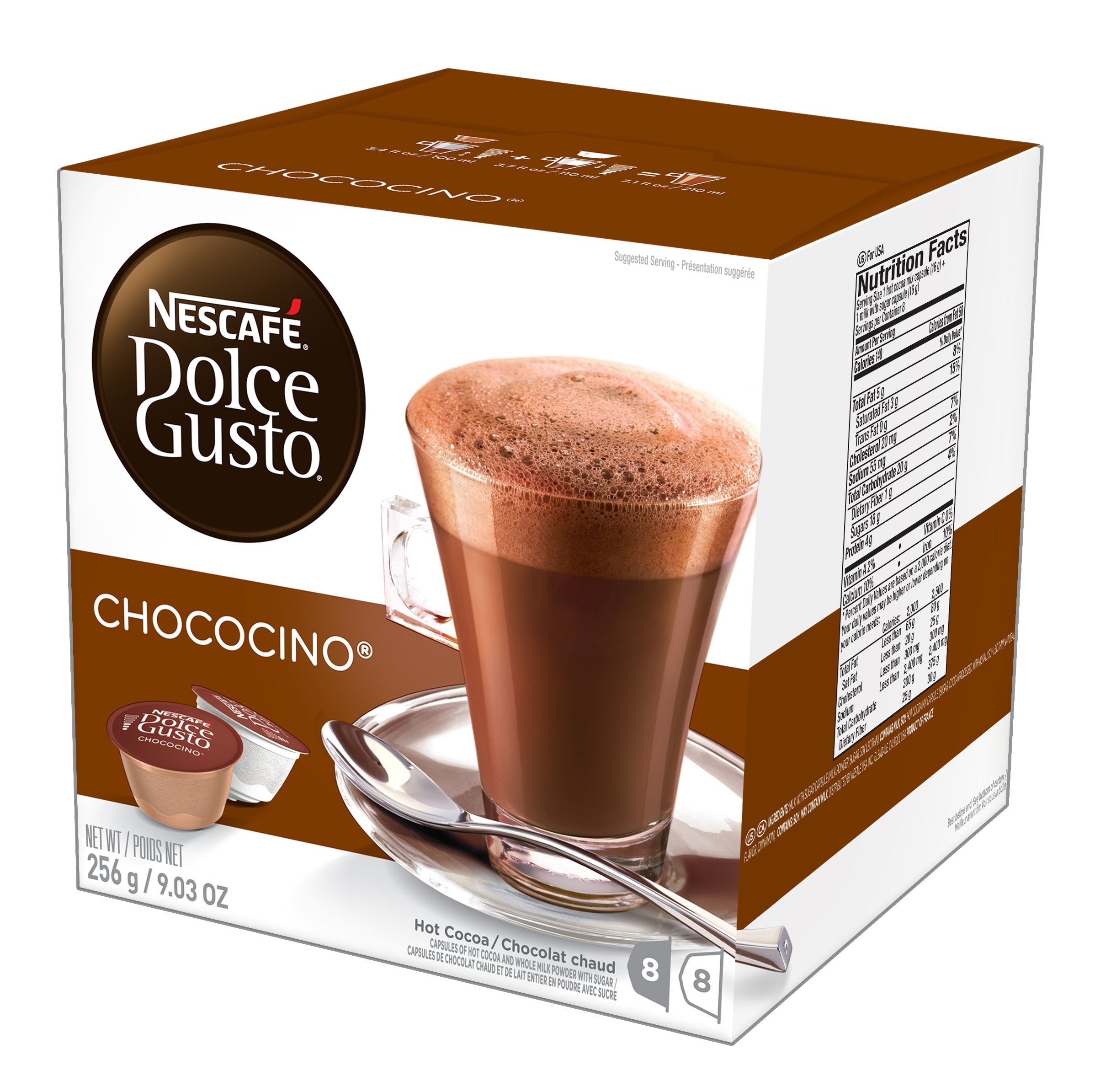 NESCAFÉ Dolce Gusto Chococino capsules pack for easy cocoa moments.
