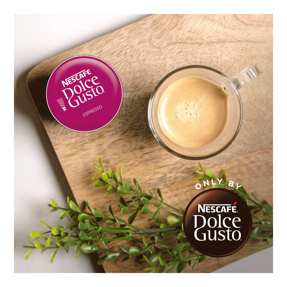 Morning ritual featuring NESCAFÉ Dolce Gusto espresso for a fast caffeine fix.