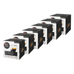 Nescafé Dolce Gusto Espresso Intenso capsules in a six-pack offer quick bold brews.
