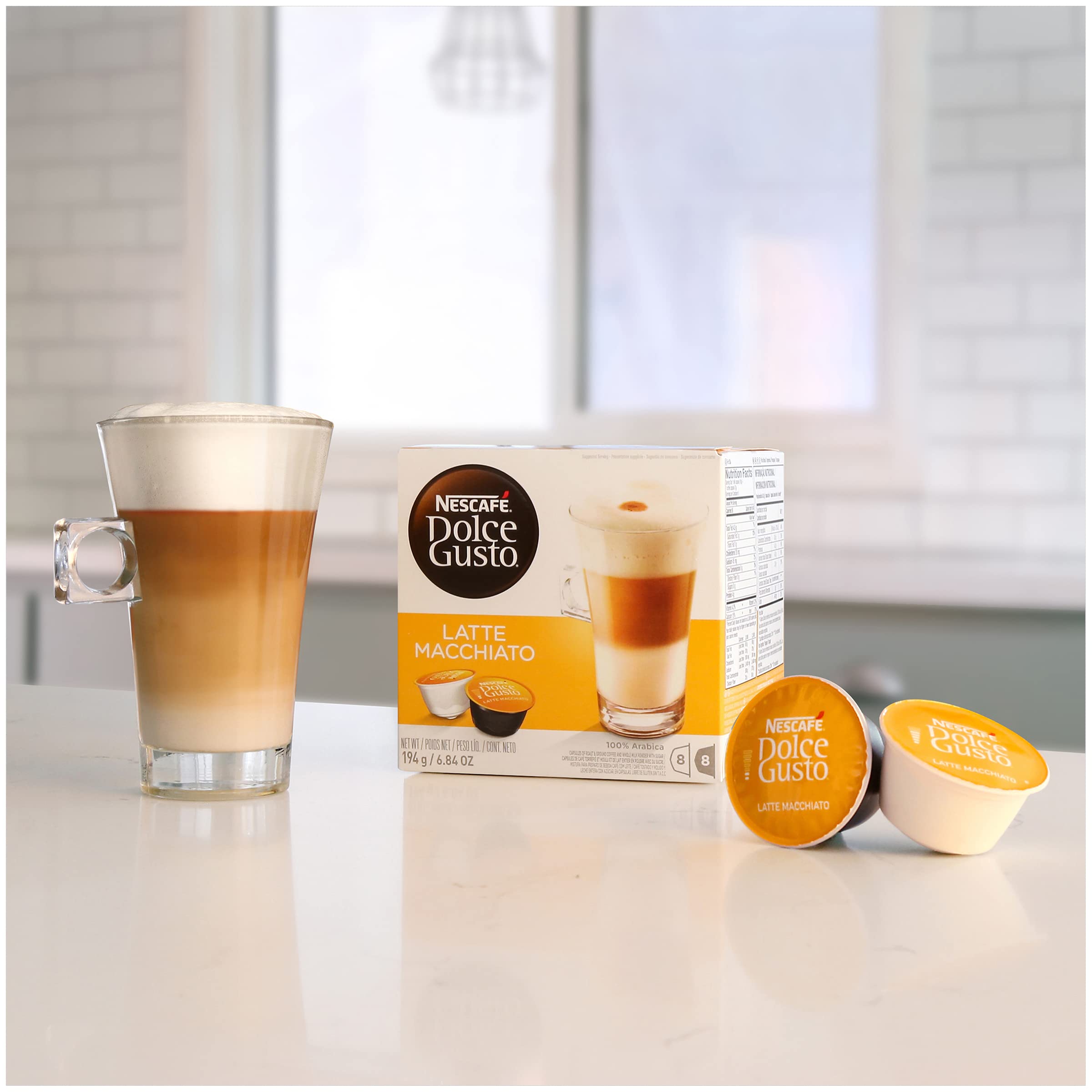 Stacked Latte Macchiato boxes show bulk value for offices.