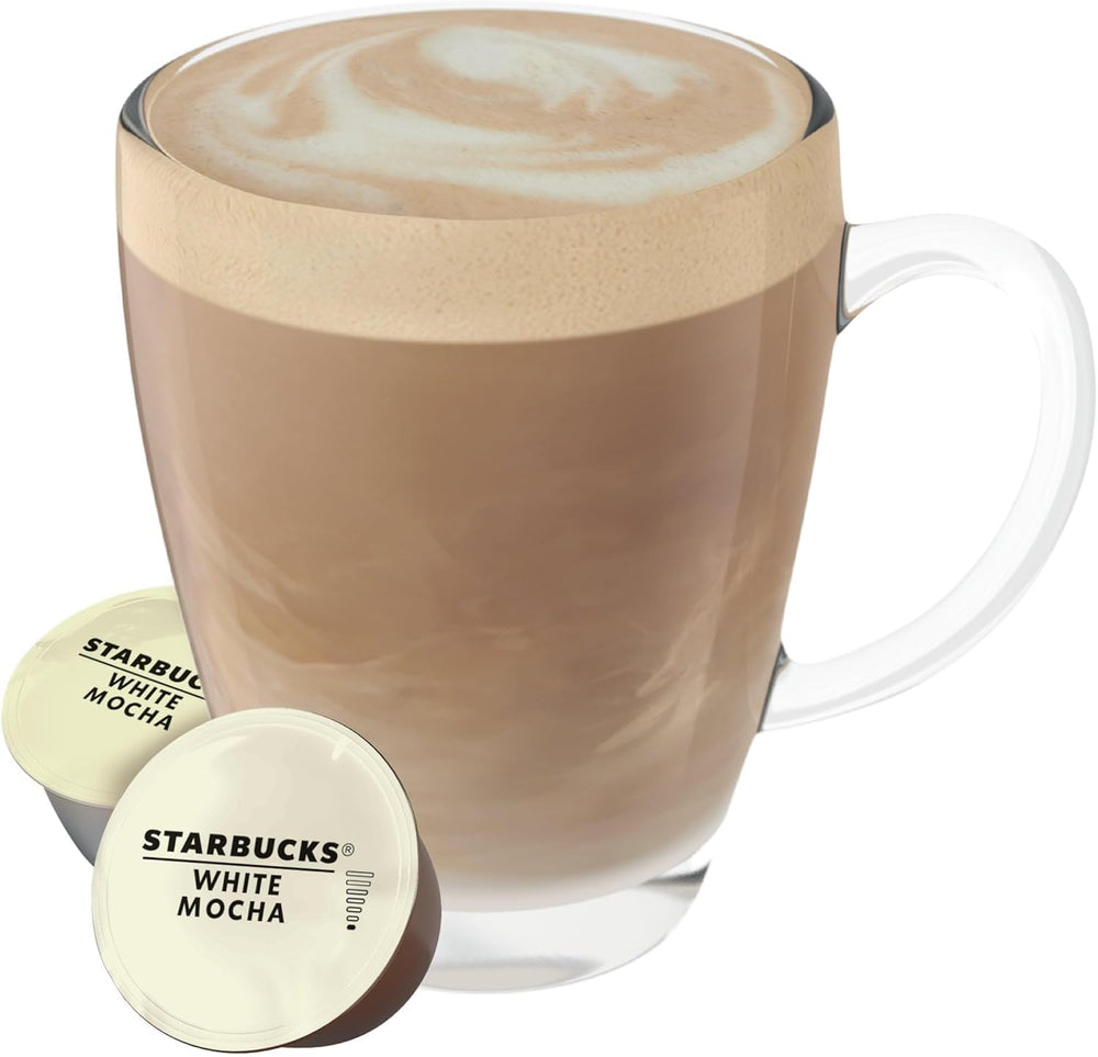 Close-up of NESCAFÉ Dolce Gusto Starbucks White Mocha pod capsule.